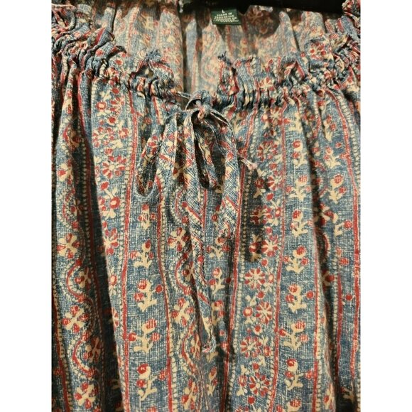 Lauren Ralph Lauren Short Sleeve Blouse LRG Multicolor Babydoll Bella Swan Y2K - Picture 5 of 8